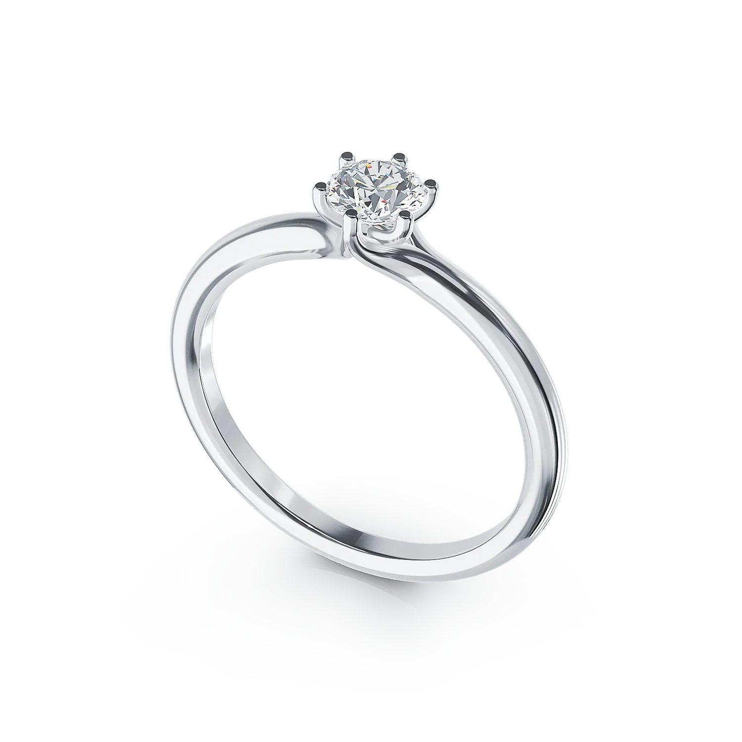 Inel de logodna din platina cu un diamant solitaire de 0.31ct - 1 | YEO