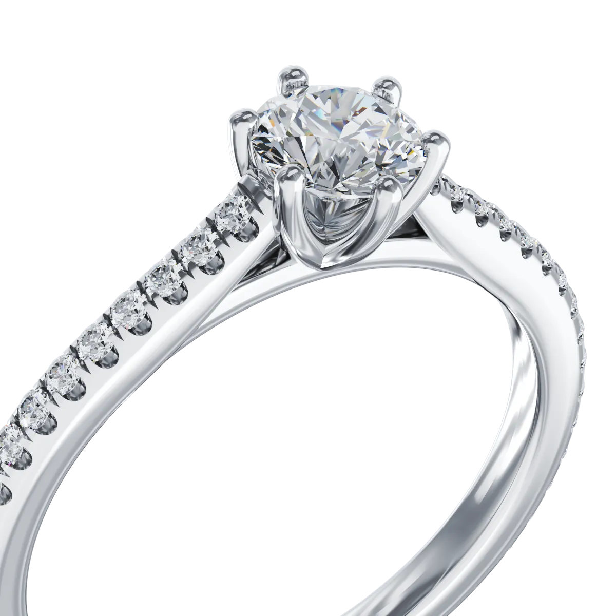 Platynowy pierścionek zaręczynowy z brylantem 0.4ct i diamentami 0.18ct