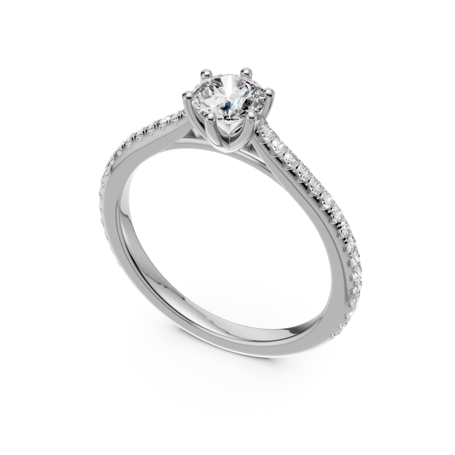 Inel de logodna din platina cu diamant de 0.4ct si diamante de 0.1ct