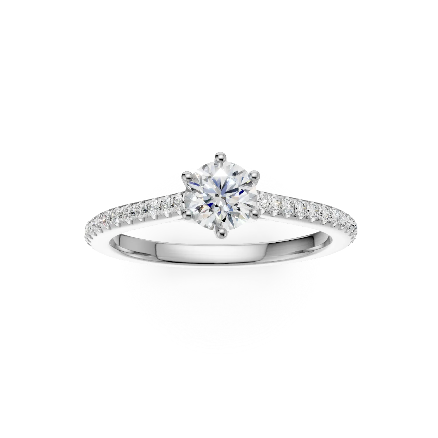 Inel de logodna din platina cu diamant de 0.4ct si diamante de 0.1ct