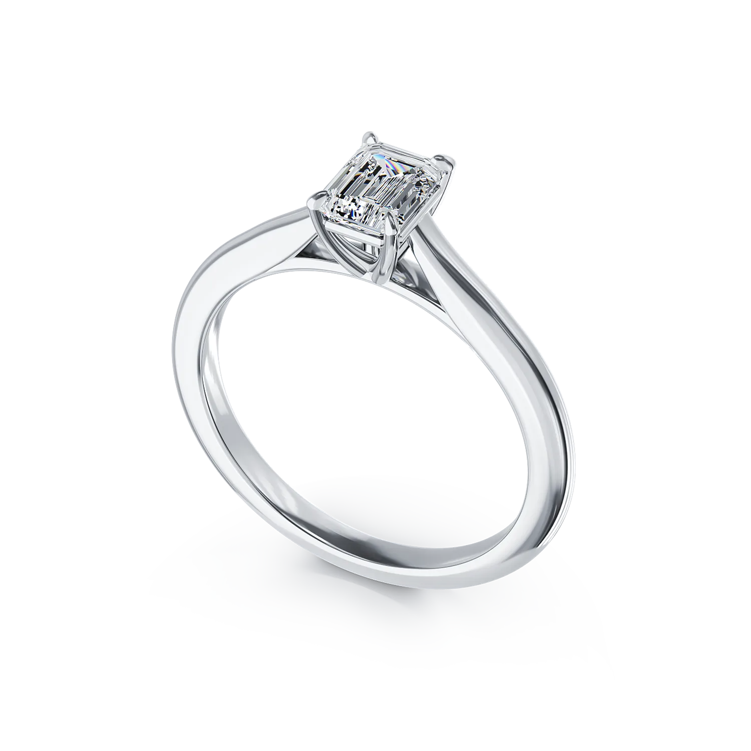 Платинен годежен пръстен с диамант пасианс 0.62ct