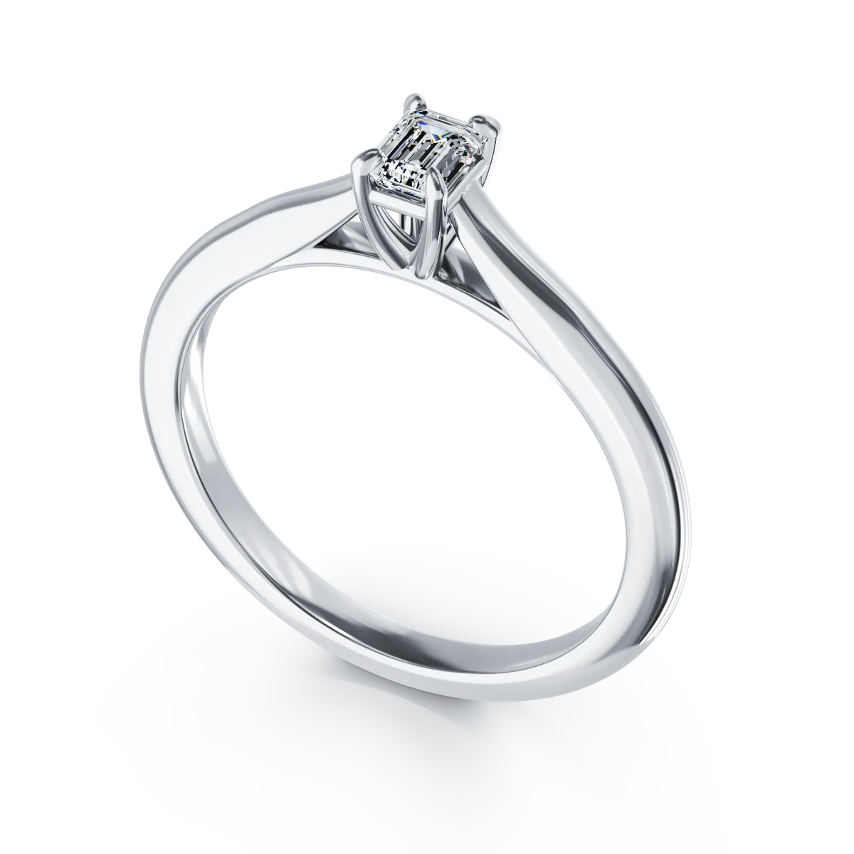 Платинен годежен пръстен с диамант пасианс 0.2ct