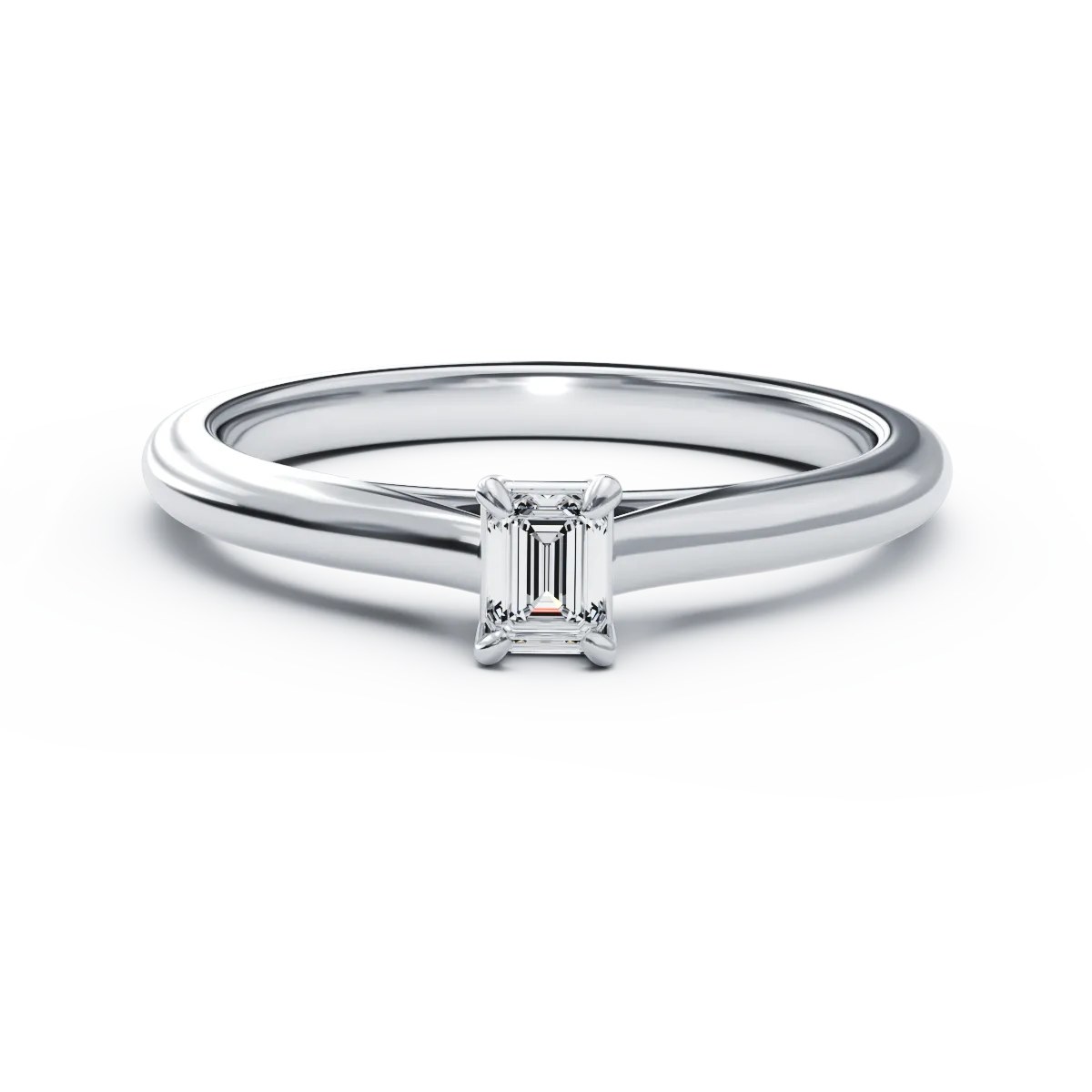 Platynowy pierścionek zaręczynowy z brylantem w pasjansie 0.2ct