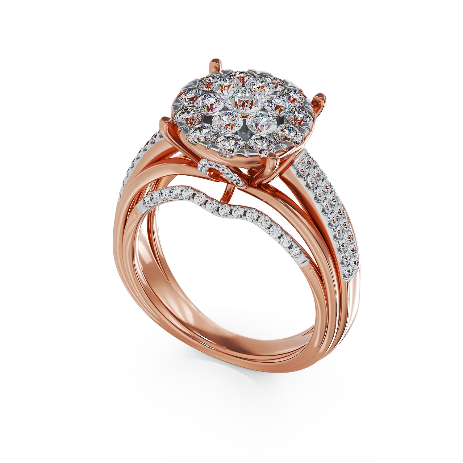 Rose gold engagement ring with 0.8ct diamonds