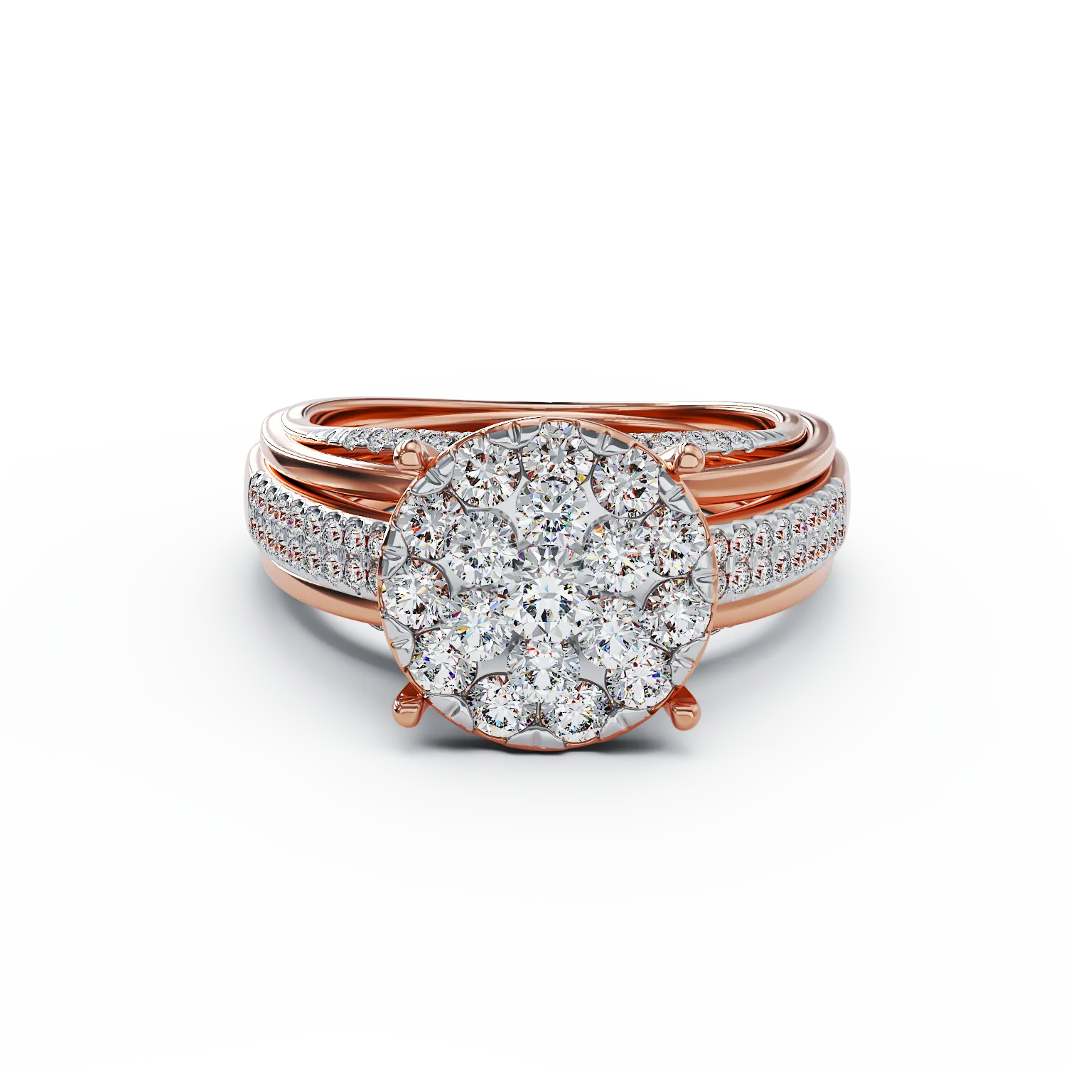 Rose gold engagement ring with 0.8ct diamonds