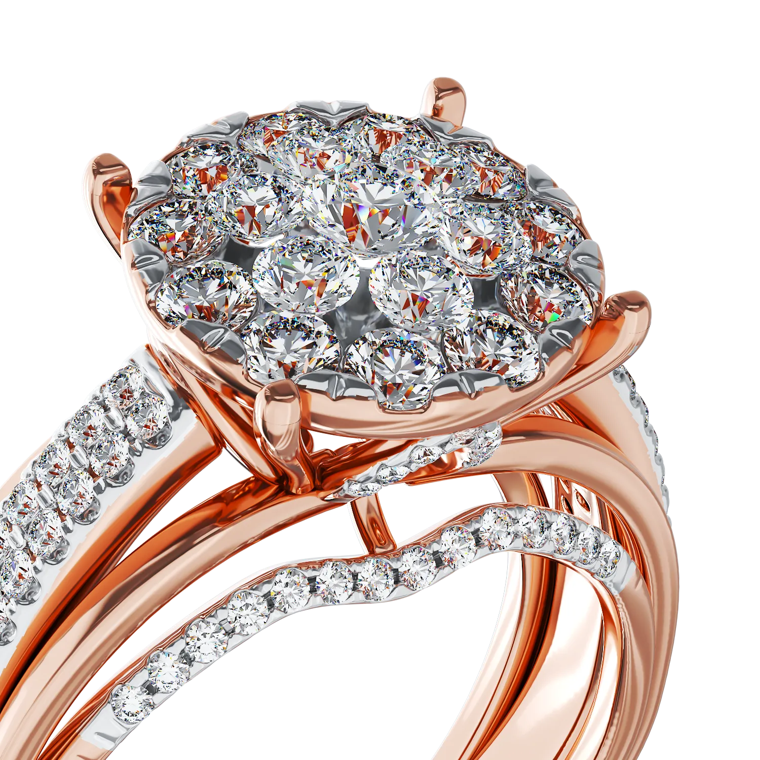 Rose gold engagement ring with 0.8ct diamonds