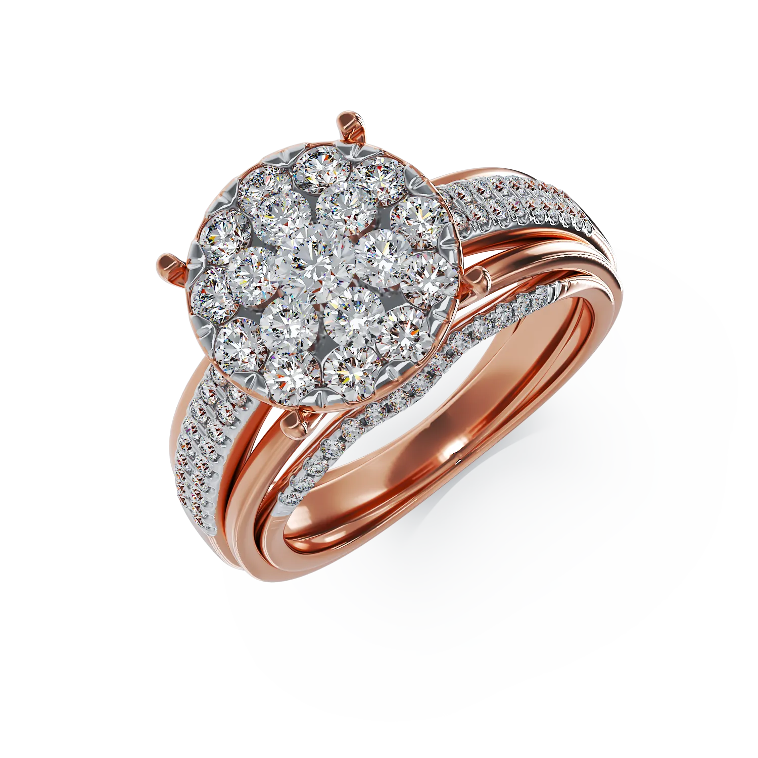 Rose gold engagement ring with 0.8ct diamonds