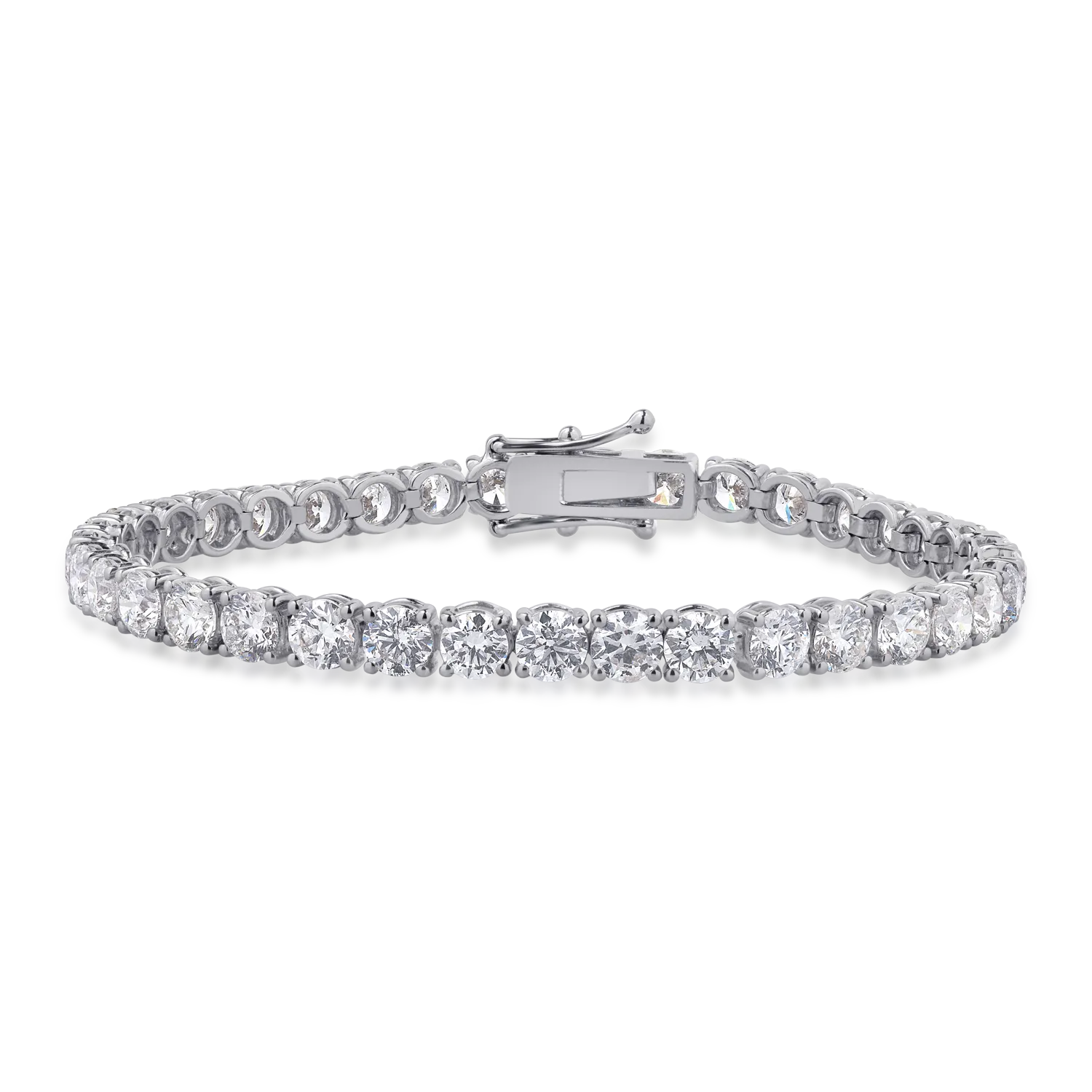 Bratara tennis din aur alb cu diamante de 13.76ct