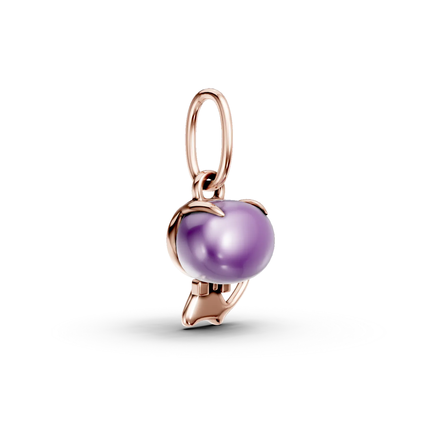 Детска висулка котка от 14ct розово злато с аметист 0.43ct