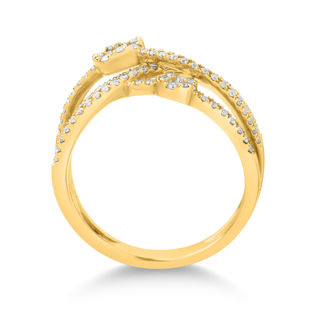 18 k sárga arany gyűrű gyémántokkal 0,54ct