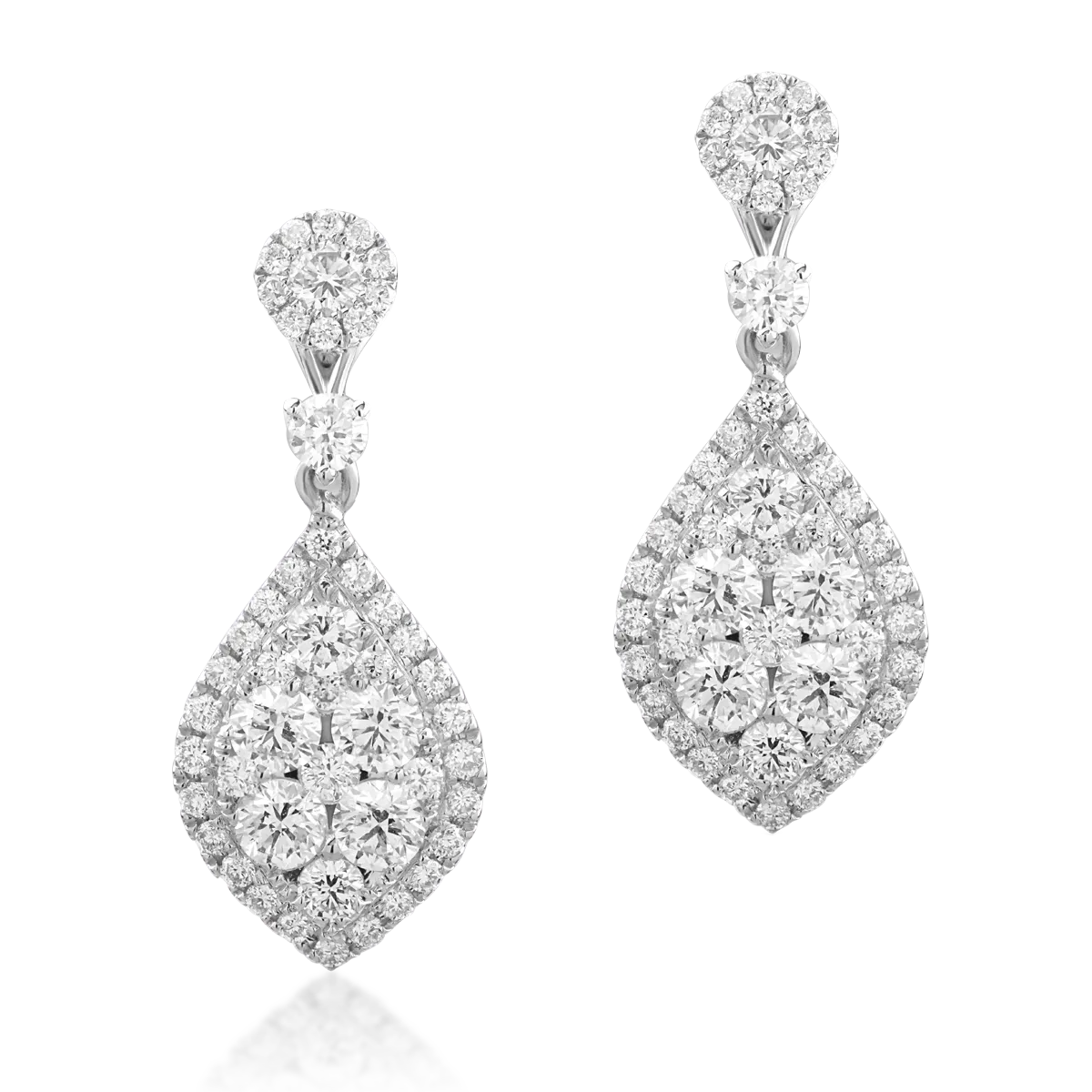 Cercei din aur alb de 18K cu diamante de 1.32ct-123288