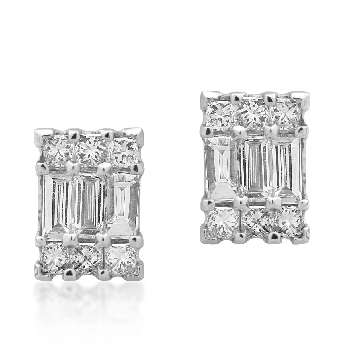 14K white gold earrings with diamonds of 0.51ct