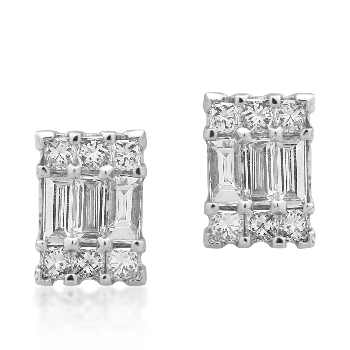 Cercei din aur alb de 14K cu diamante de 0.51ct-123290