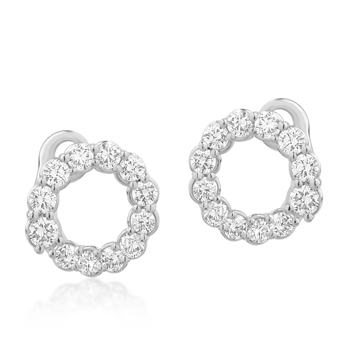 18K white gold earrings with 1ct diamonds