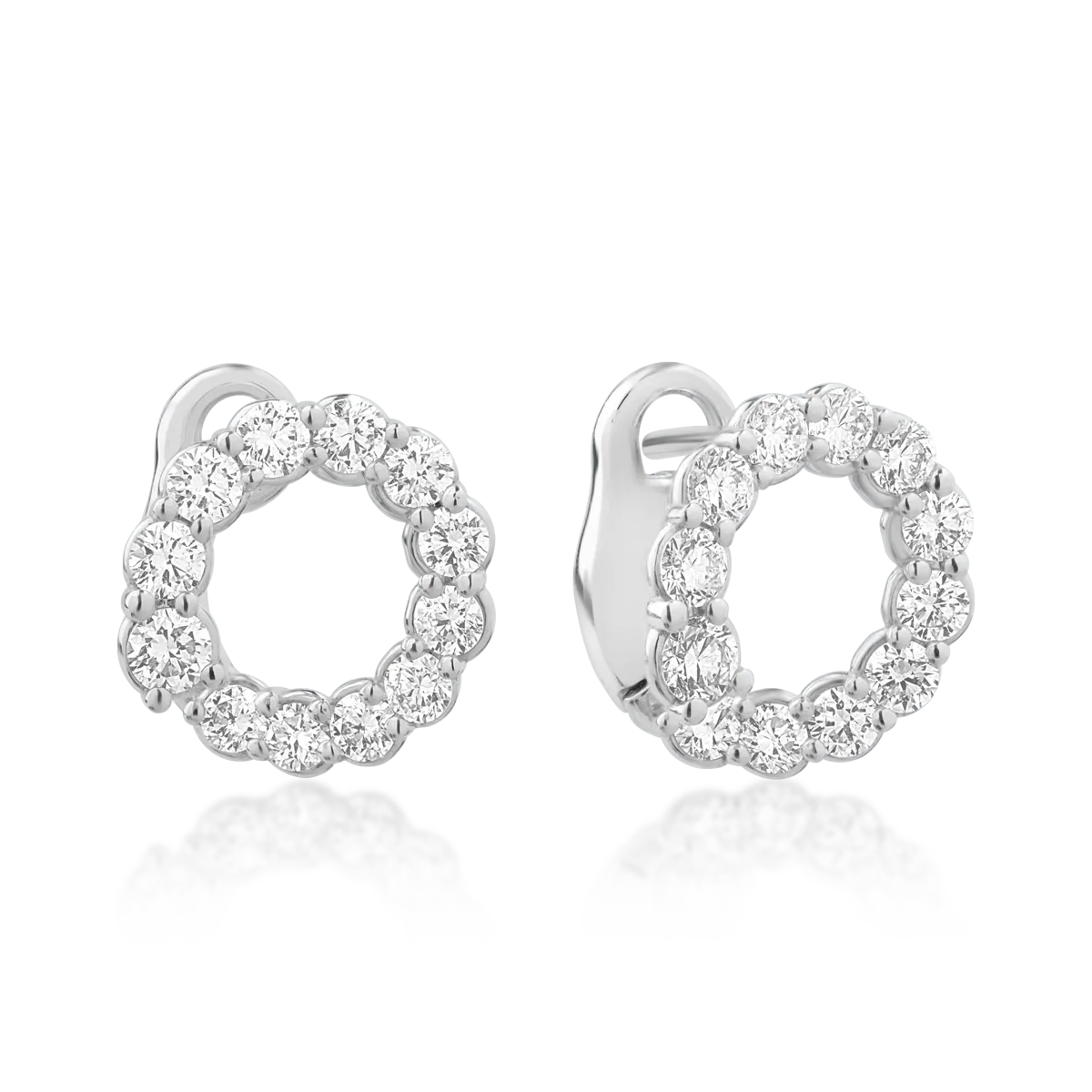 18K white gold earrings with 1ct diamonds