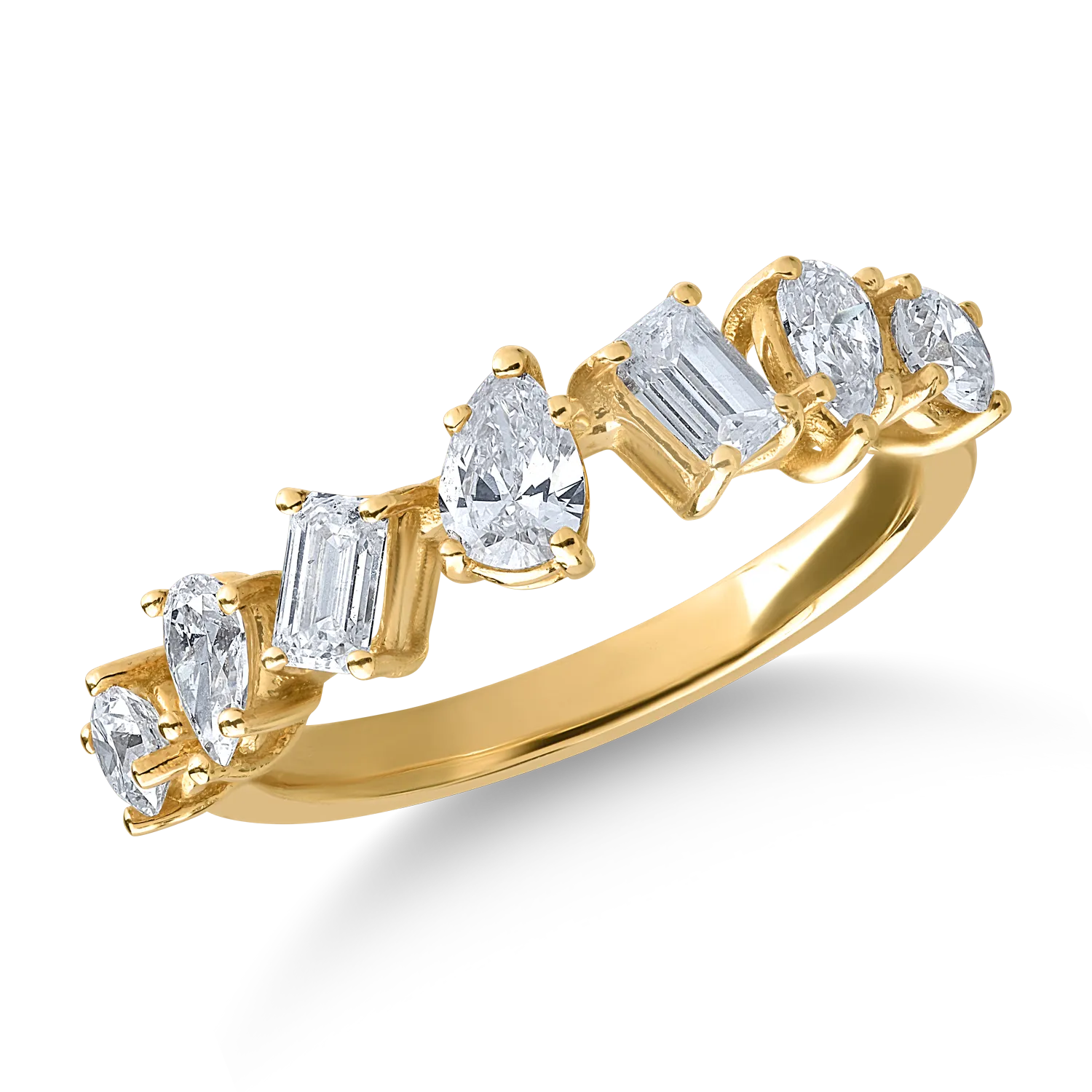 18K yellow gold ring with 1.14ct diamonds