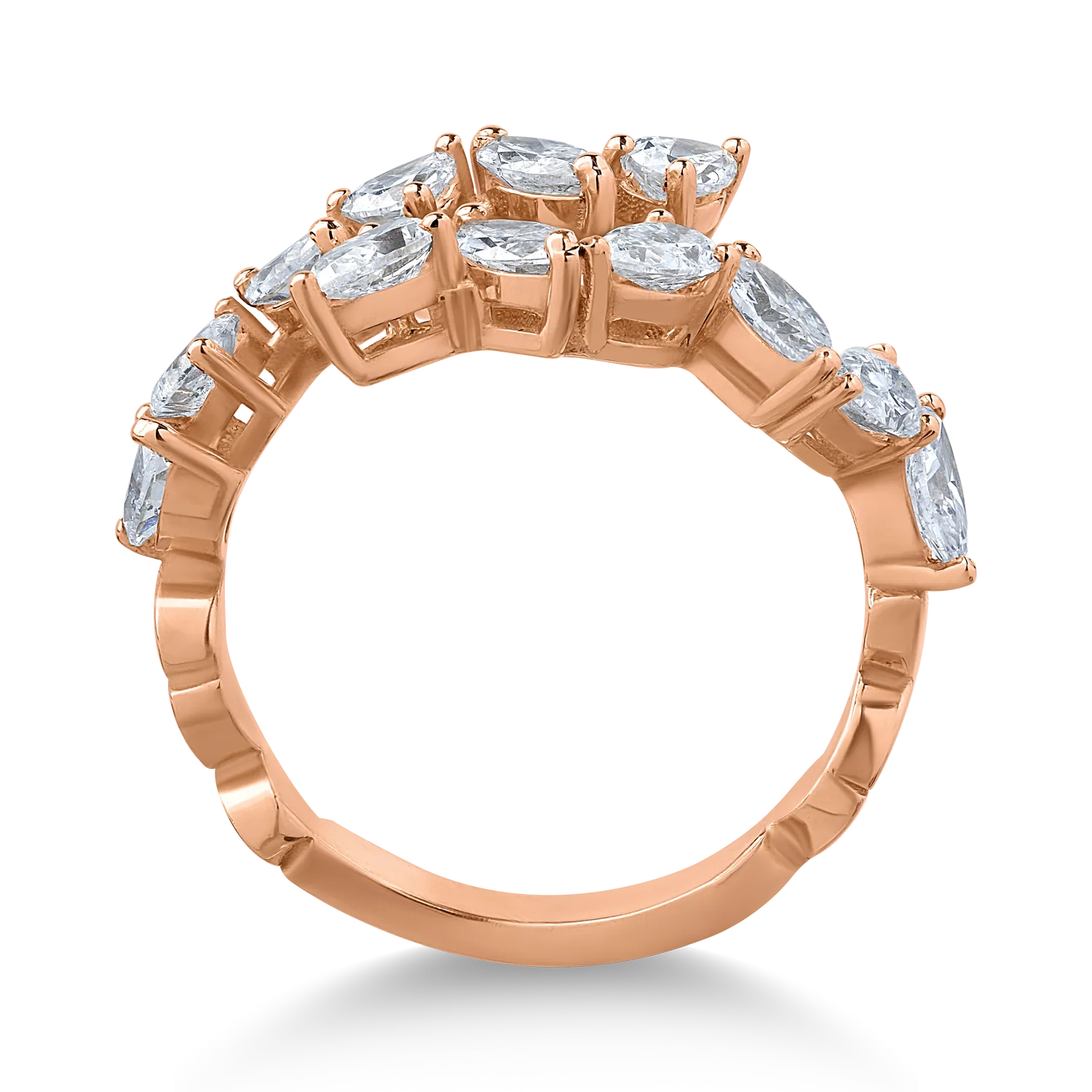 Пръстен от розово злато с диаманти 1.6ct