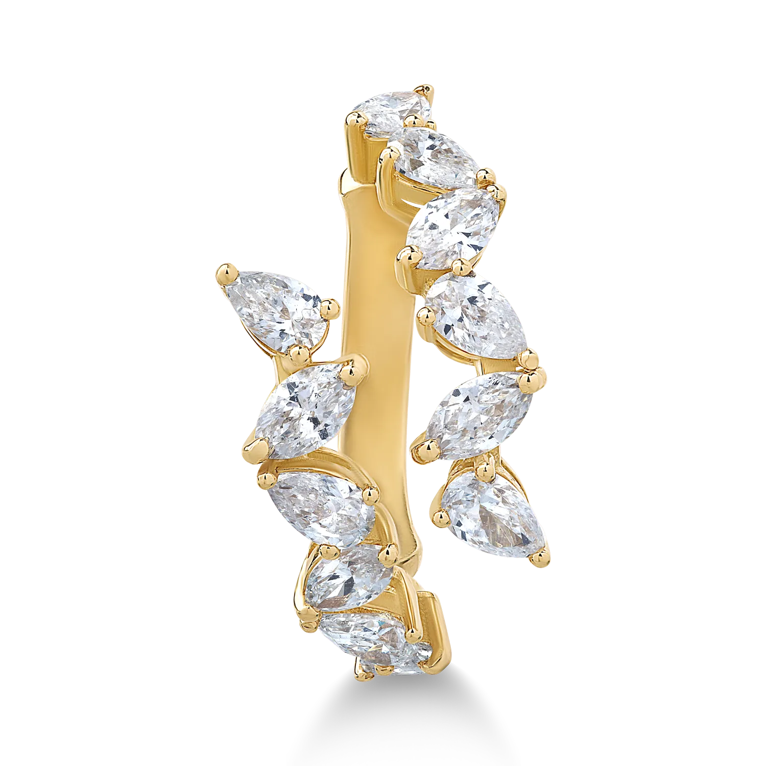 18K yellow gold ring with 1.68ct diamonds