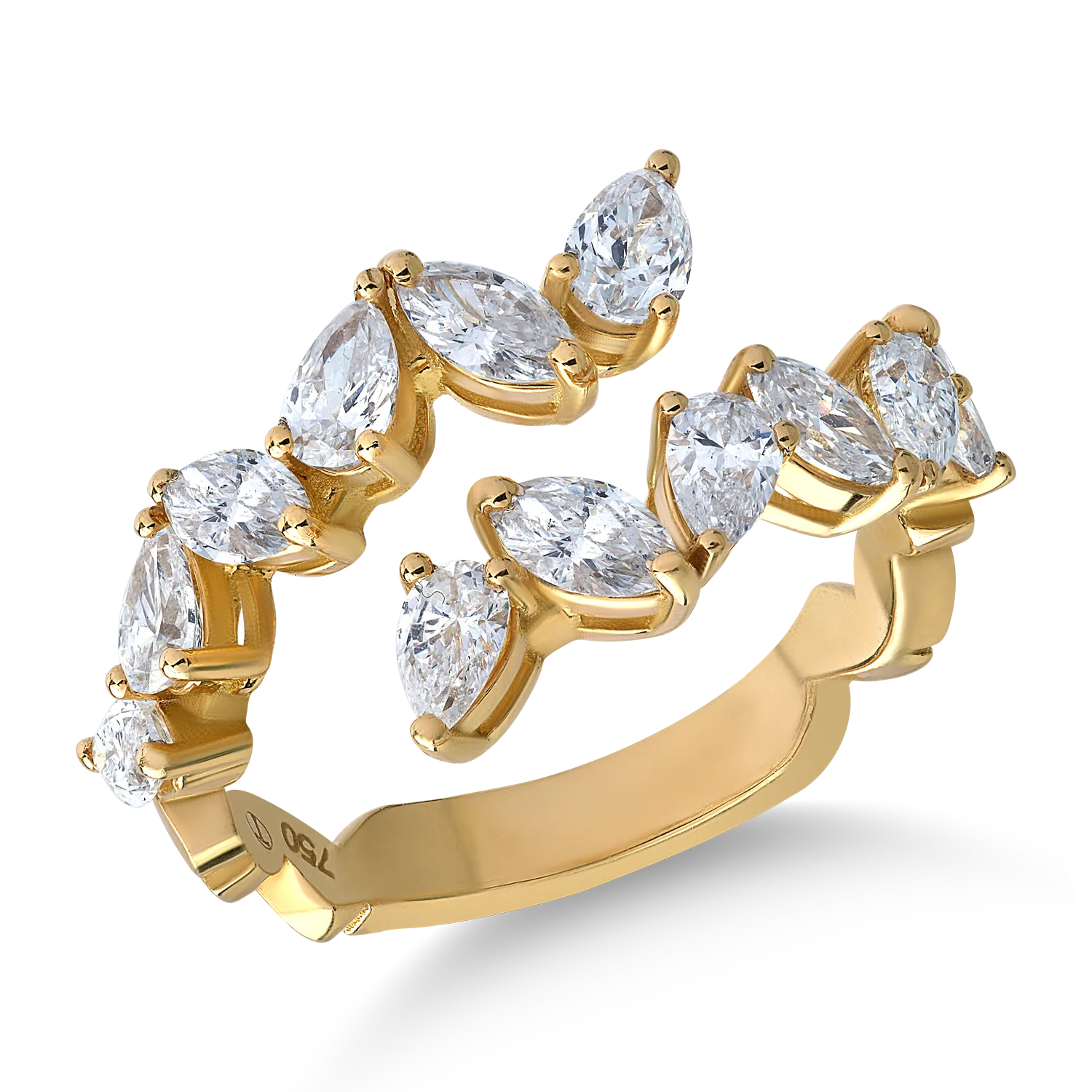 Inel din aur galben cu diamante pear si marquise de 1.6ct