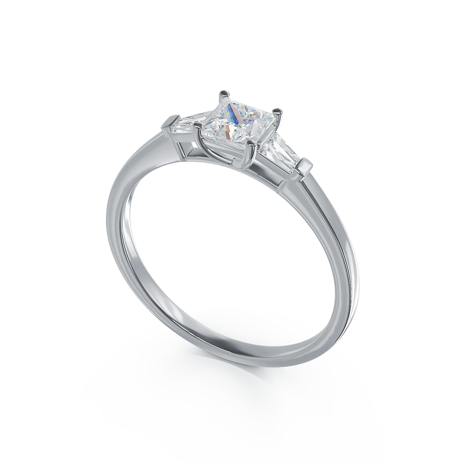 Inel de logodna din aur alb de 18K cu diamante de 0.55ct