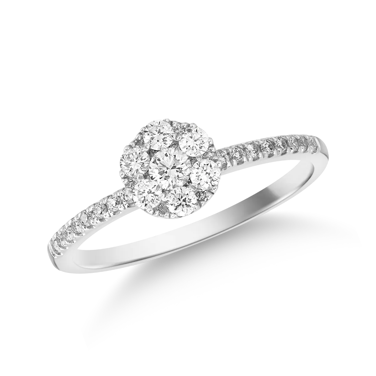 Inel din aur alb de 18K cu diamante de 0.43ct