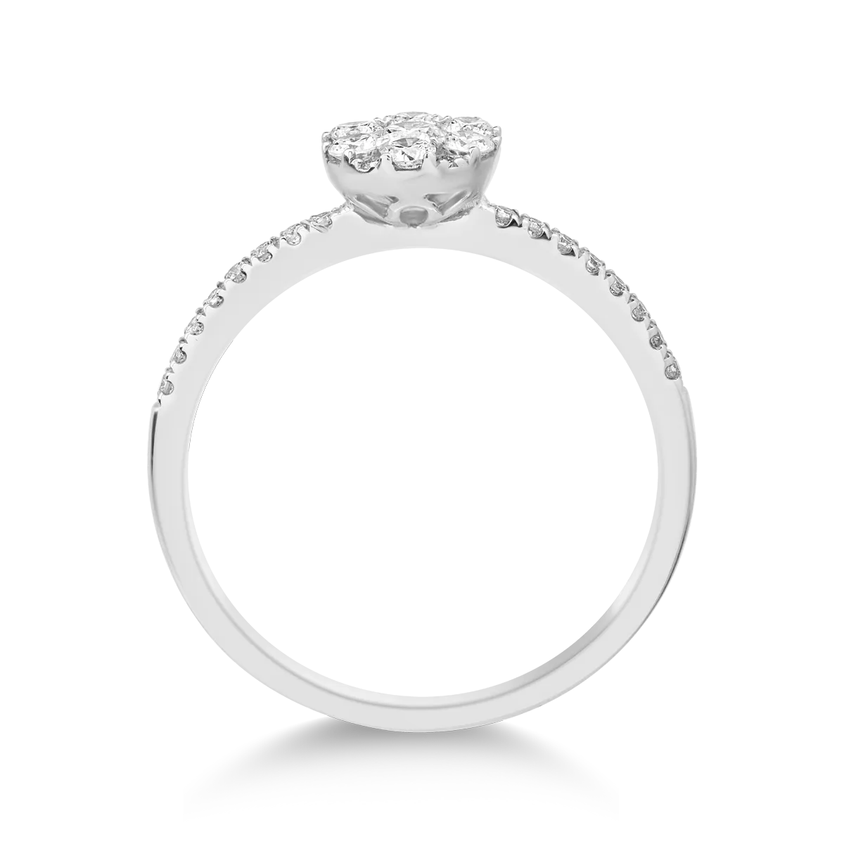 Inel din aur alb de 18K cu diamante de 0.43ct