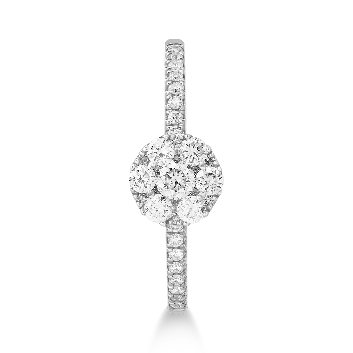 Inel din aur alb de 18K cu diamante de 0.43ct