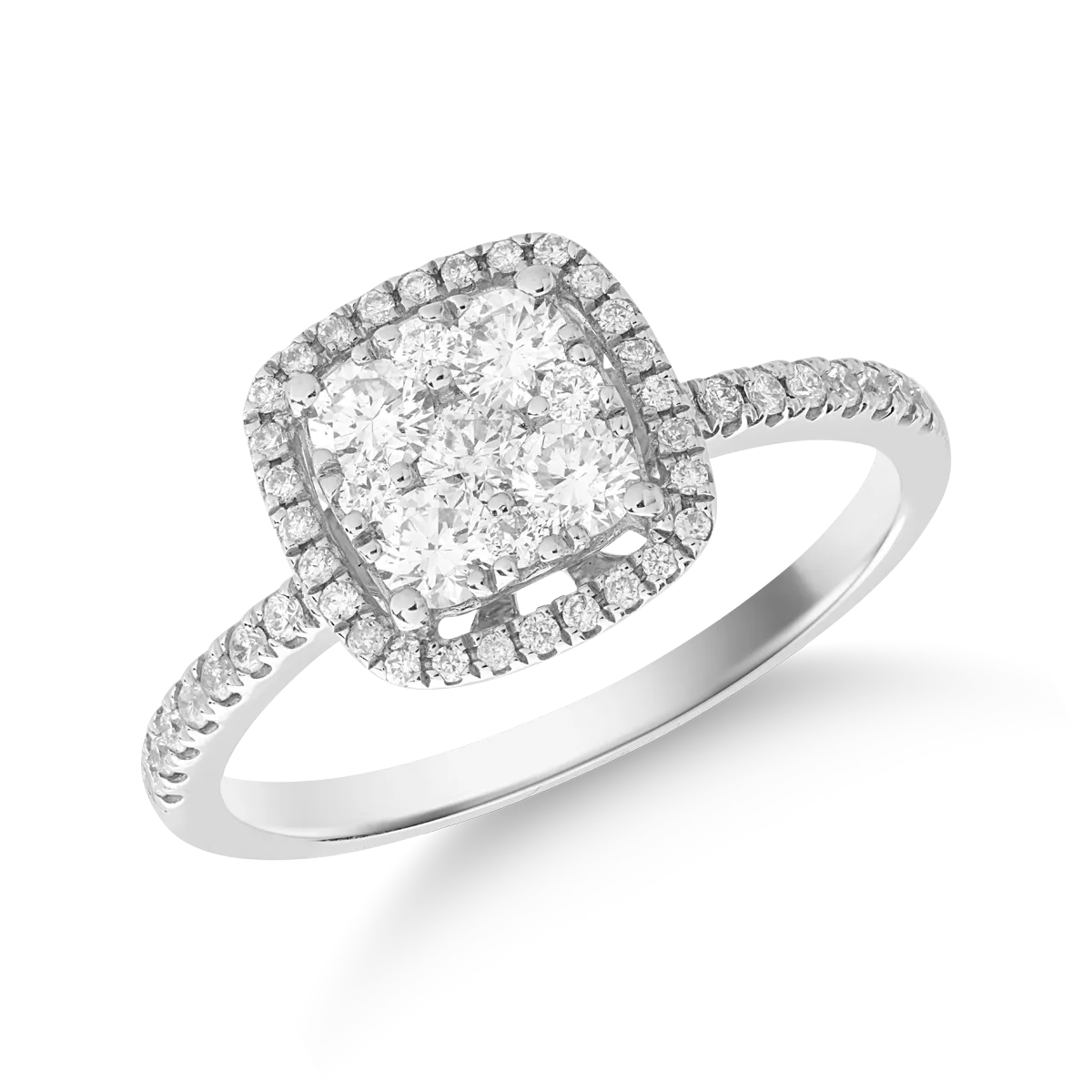 18K fehérarany gyűrű 0.592ct gyémántokkal