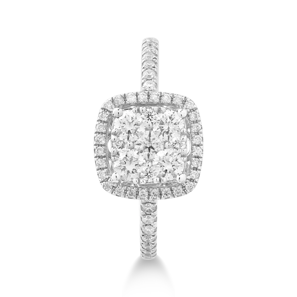 Inel din aur alb de 18K cu diamante de 0.592ct