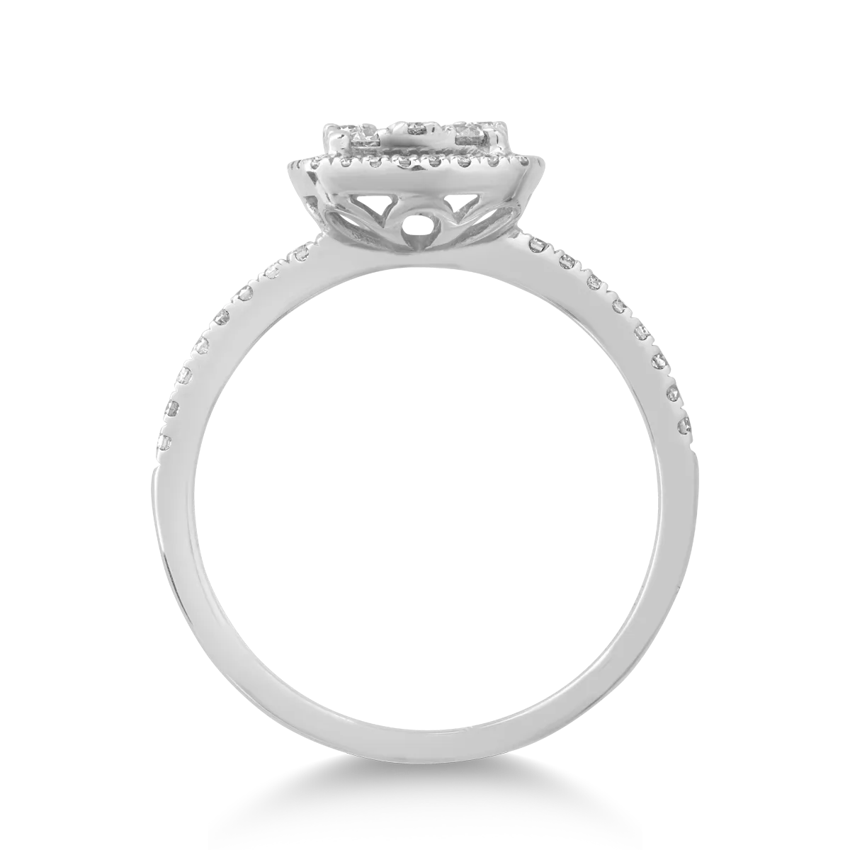 Inel din aur alb de 18K cu diamante de 0.592ct