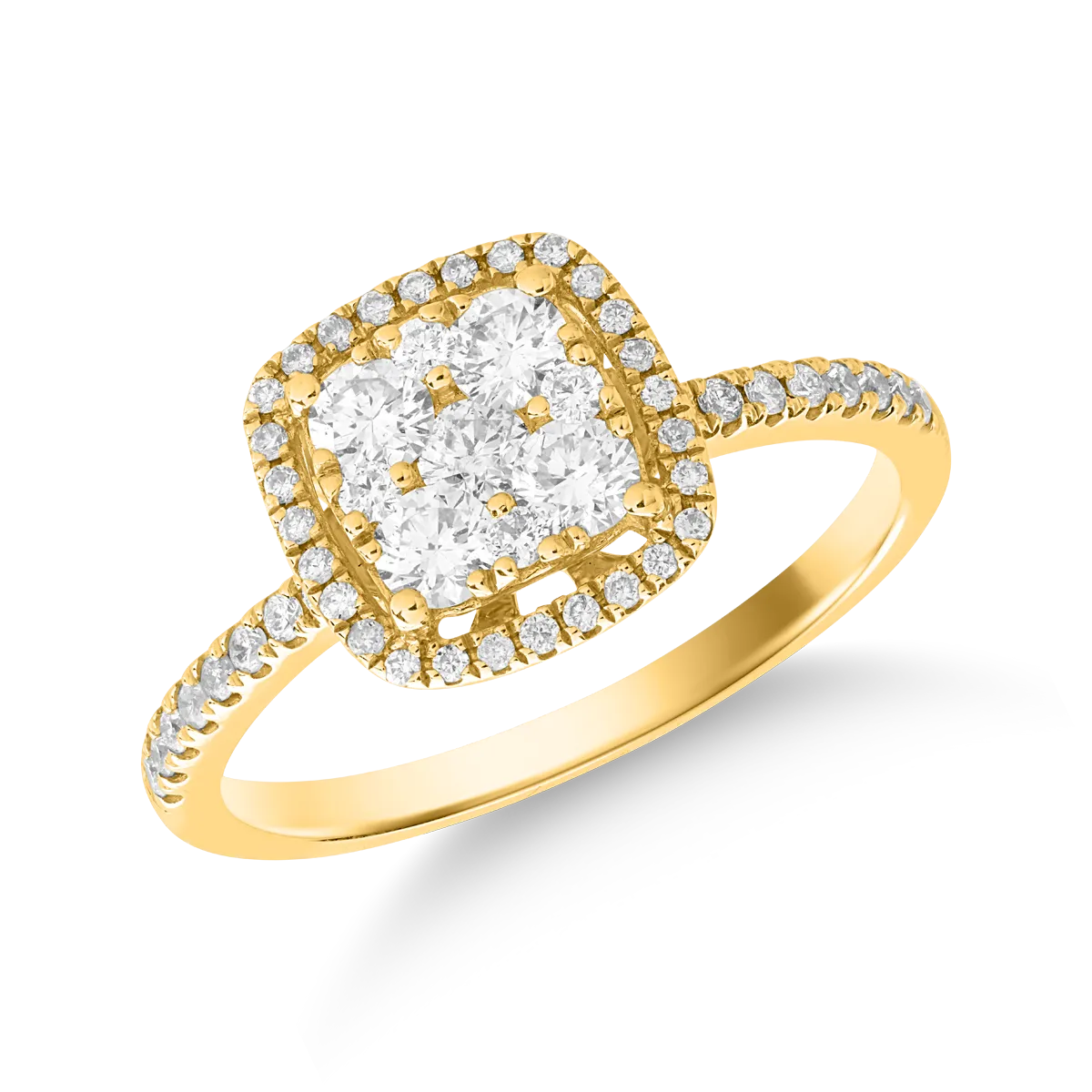 18K yellow gold ring with 0.61ct diamonds