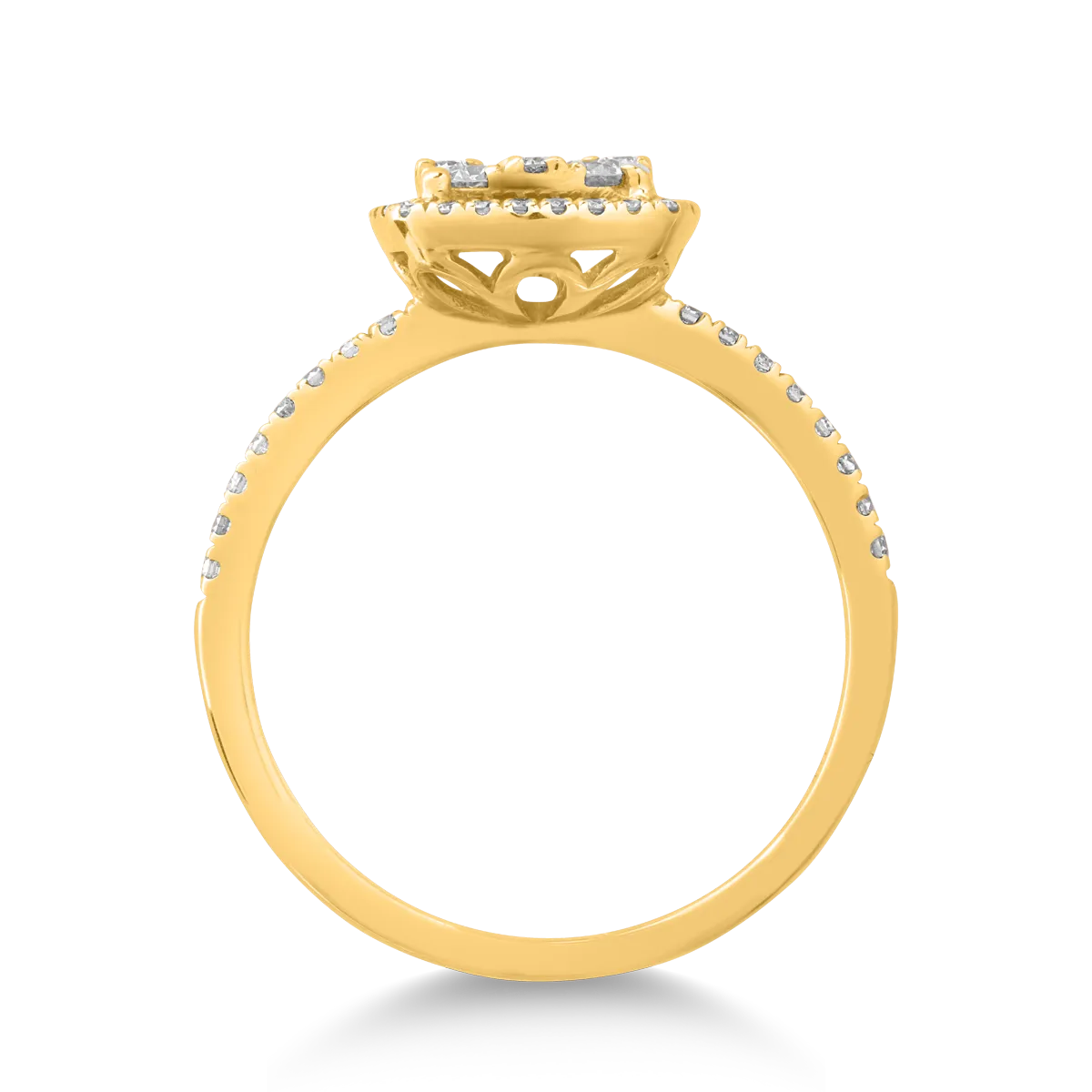 18K yellow gold ring with 0.5ct diamonds