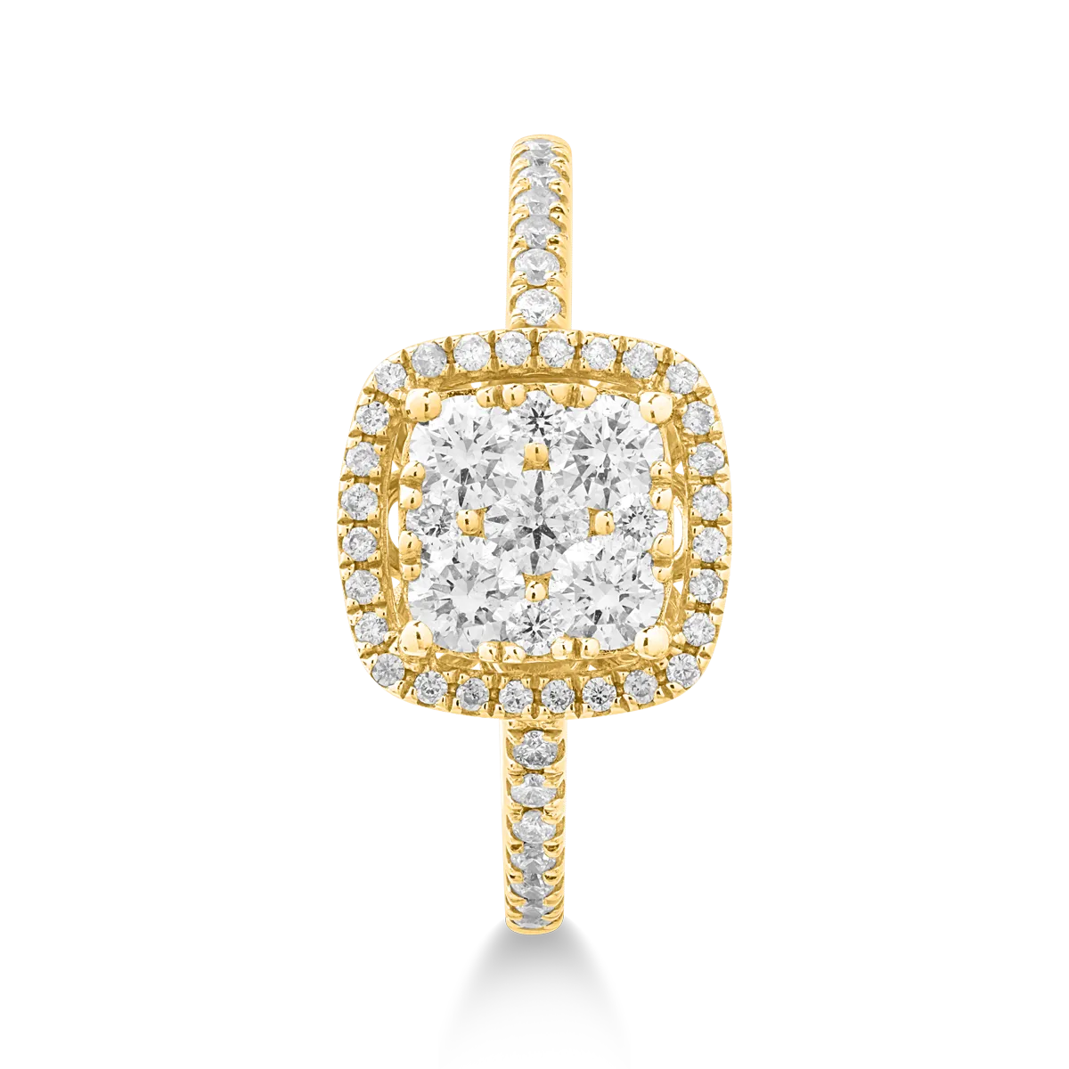 18K yellow gold ring with 0.5ct diamonds