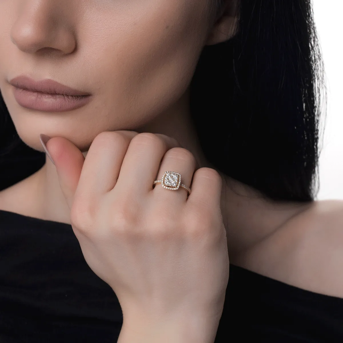 18K yellow gold ring with 0.5ct diamonds