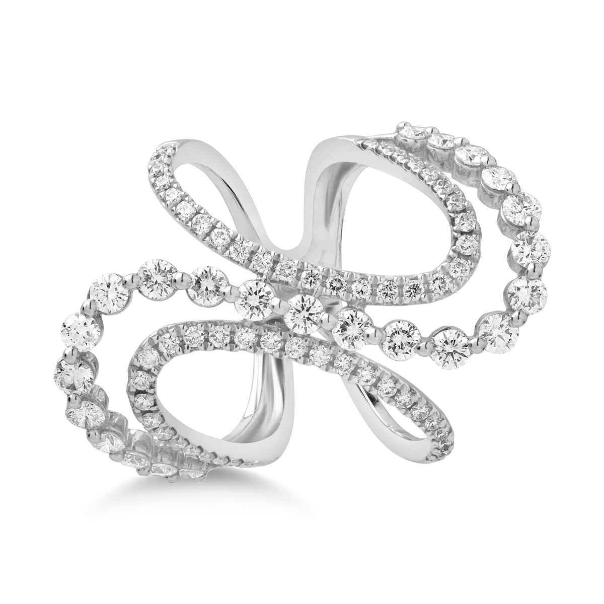 18K white gold ring with 1.552ct diamonds
