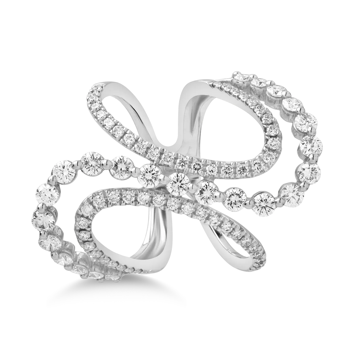 Inel din aur alb cu diamante de 1.552ct