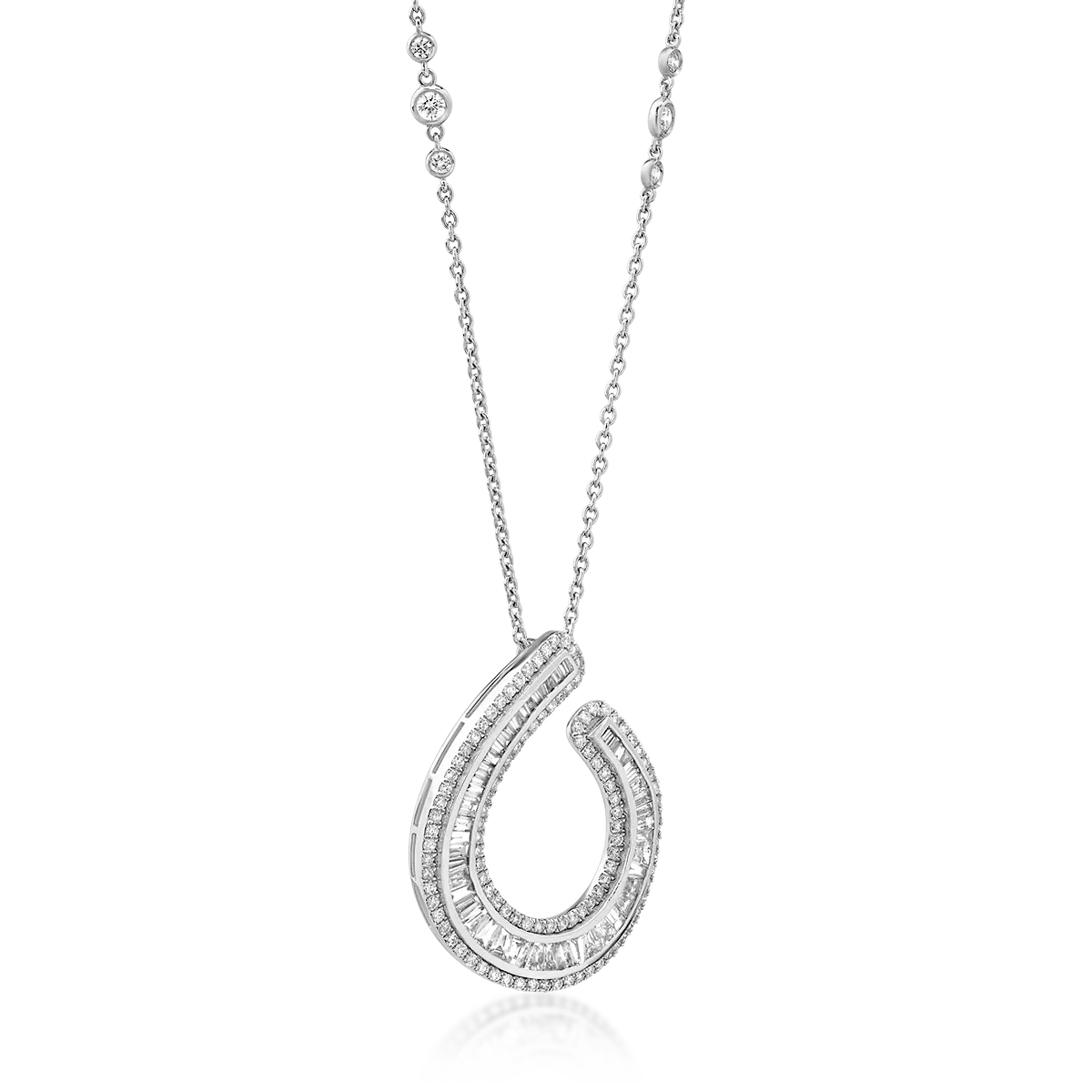 Naszyjnik z białego złota z diamentem o masie 3.2ct