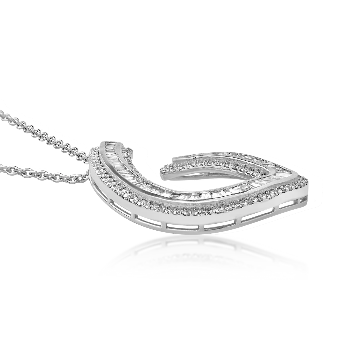 Naszyjnik z białego złota z diamentem o masie 3.2ct