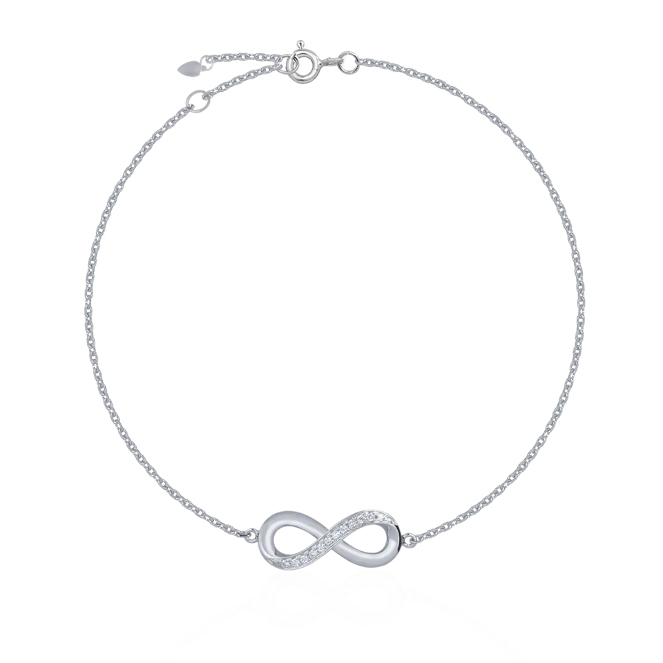 14K white gold bracelet with 0.028ct diamonds-123545