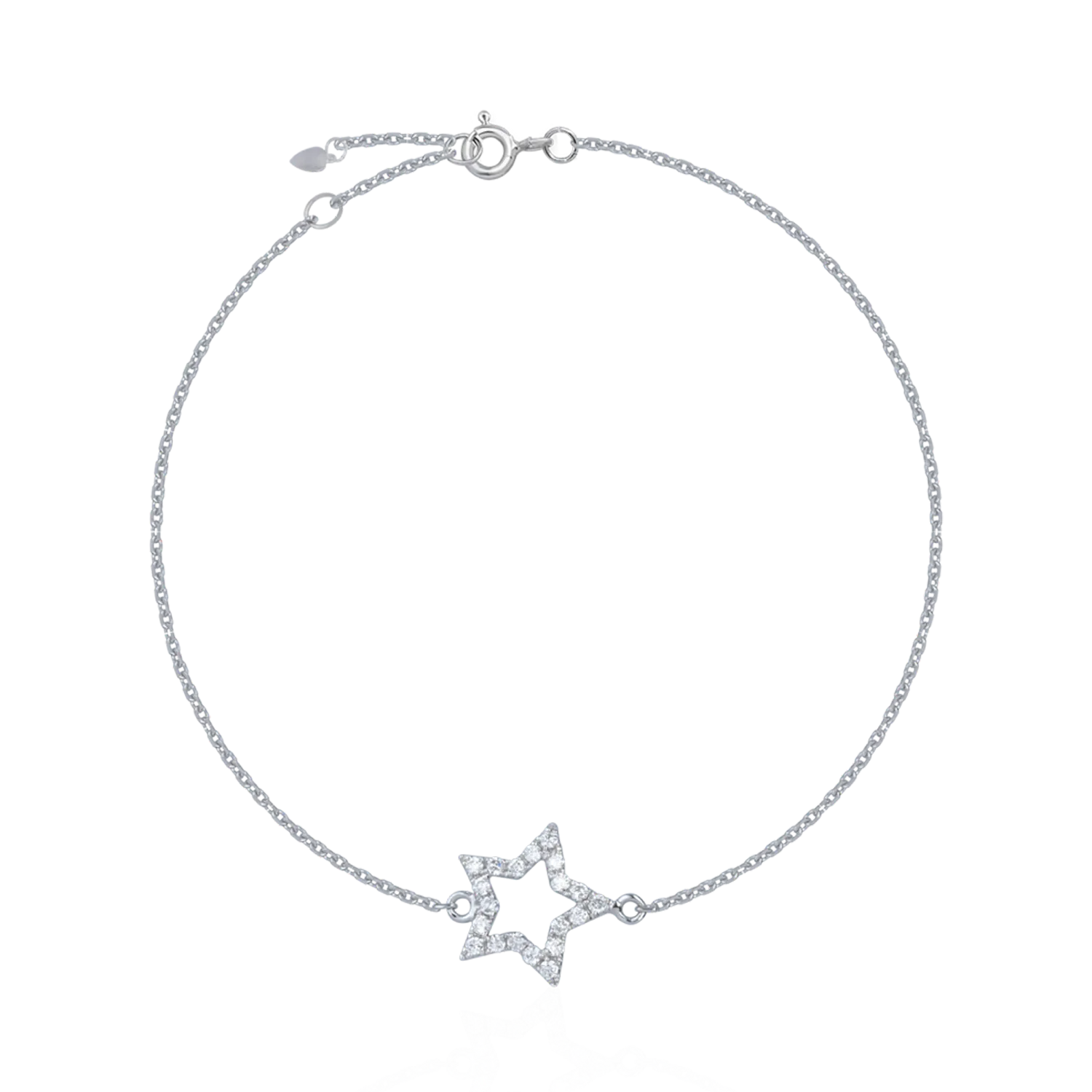 14K white gold bracelet with 0.051ct diamonds-123548