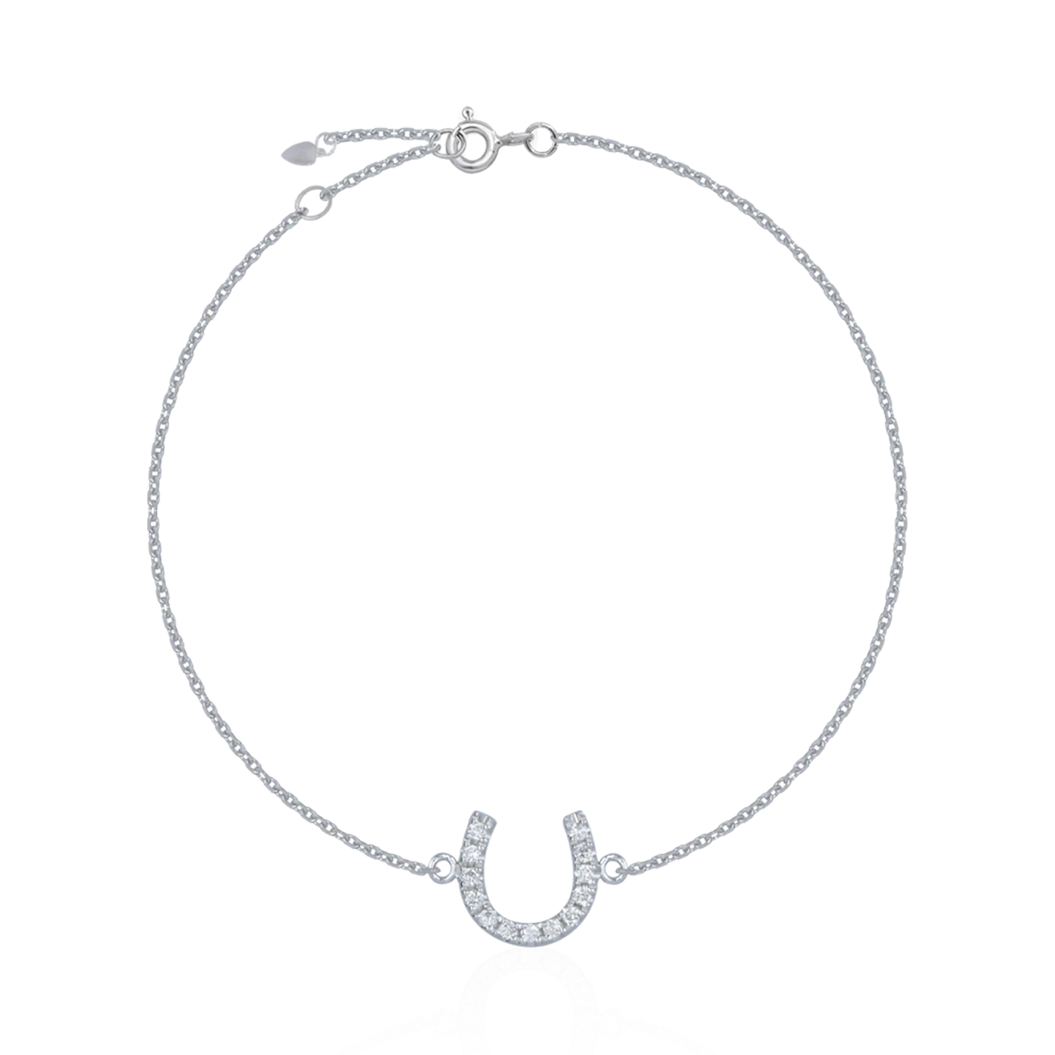Bratara potcoava din aur alb cu diamante de 0.038ct