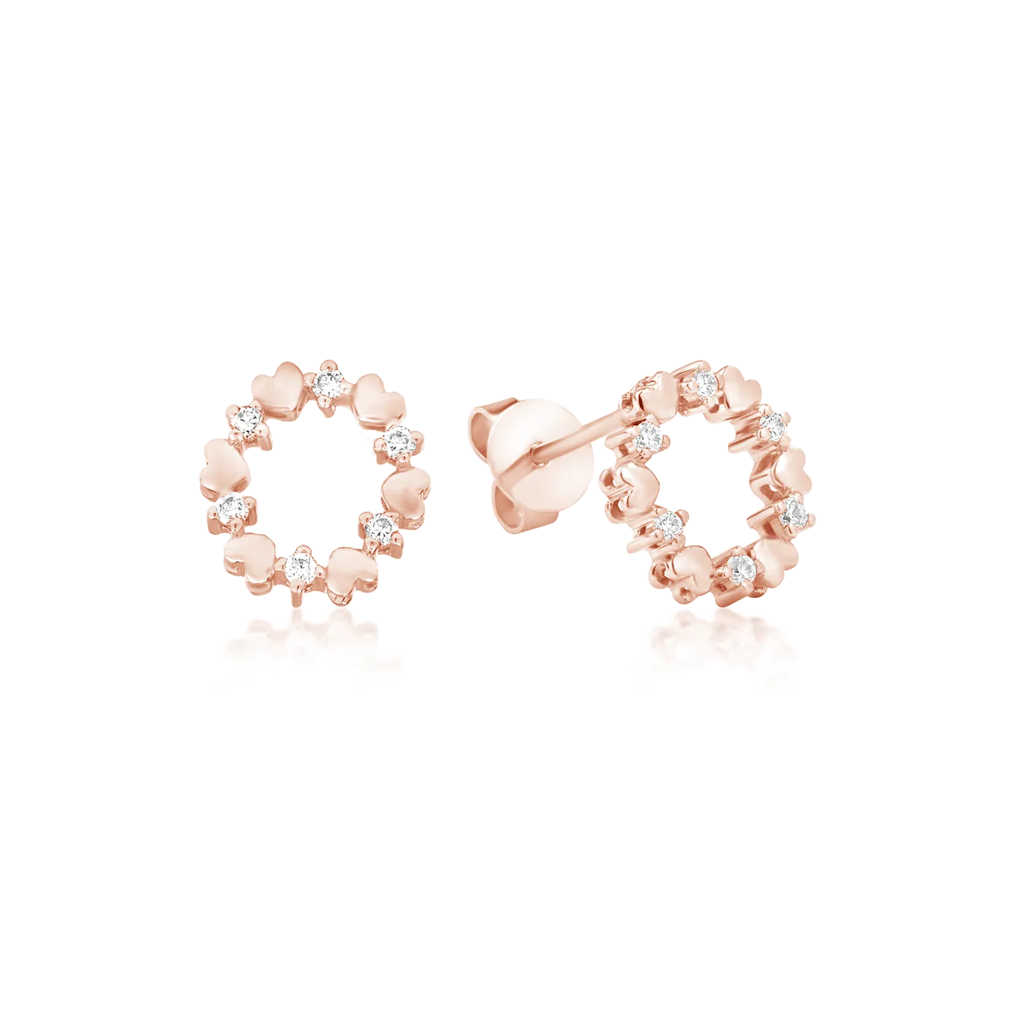 Teilor Cercei din aur roz cu diamante de 0.102ct