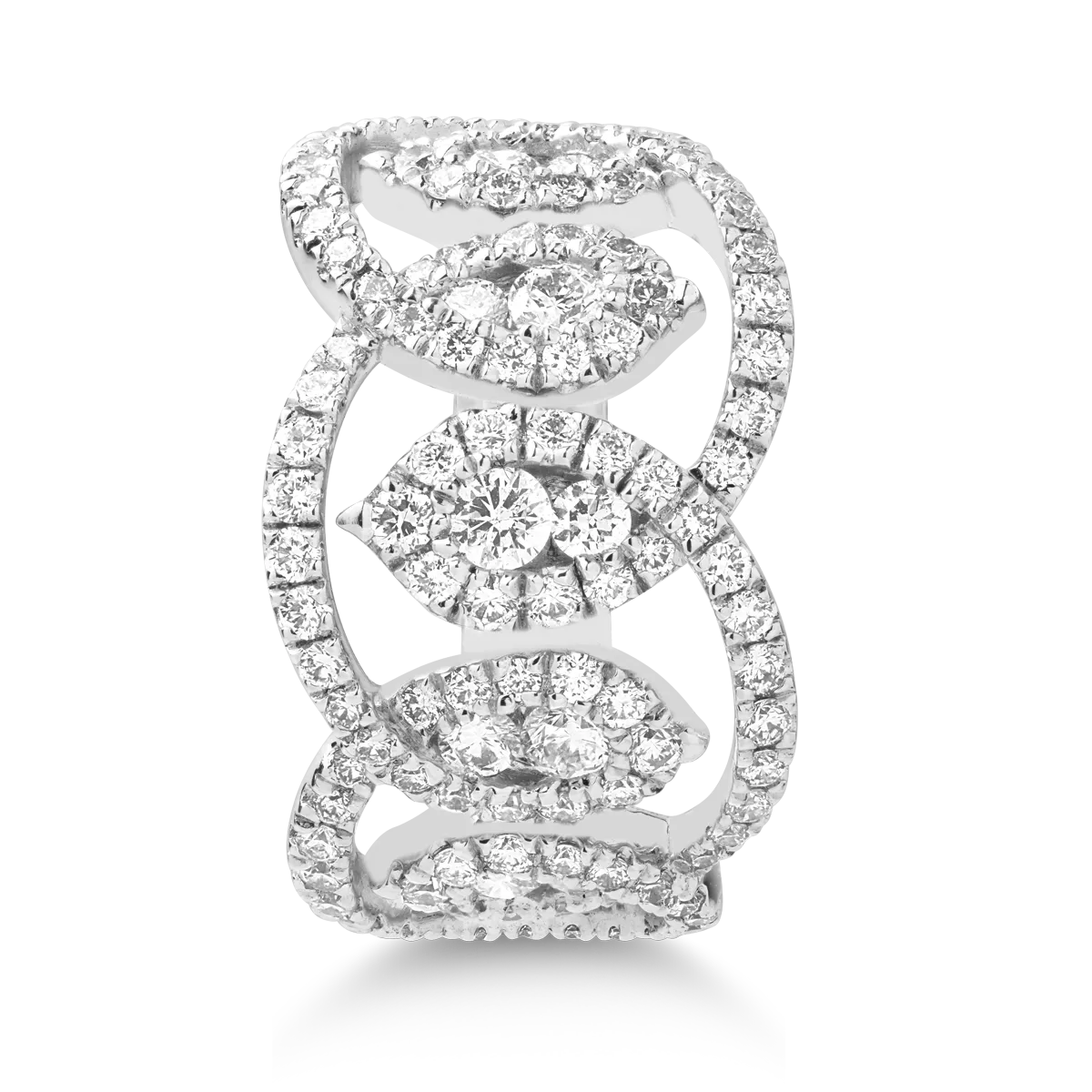 18K fehér arany gyűrű gyémántokkal 1.4ct