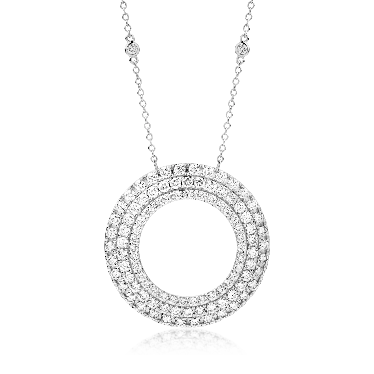 18K white gold necklace with diamonds of 3.28ct