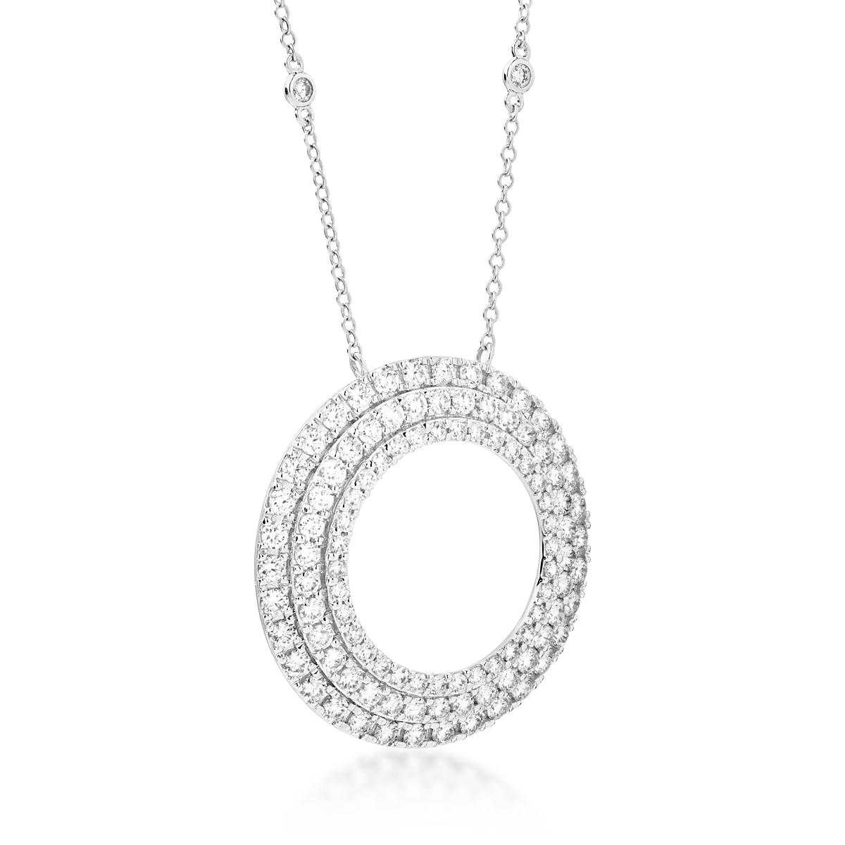 18K white gold necklace with diamonds of 3.28ct