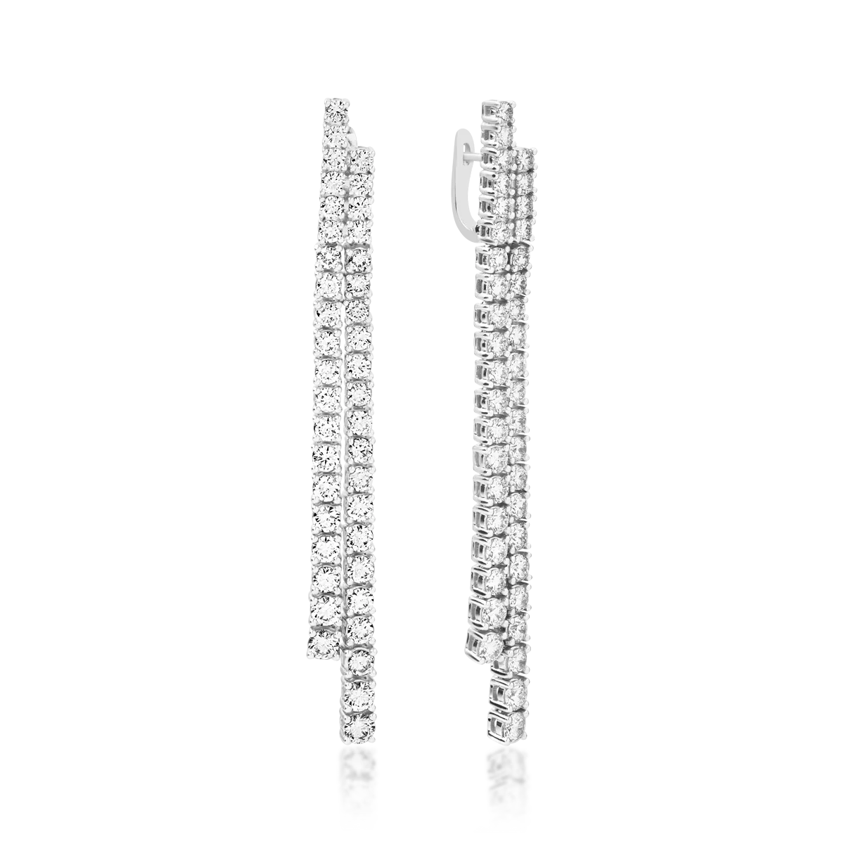 18K white gold earrings with diamonds of 5.42ct
