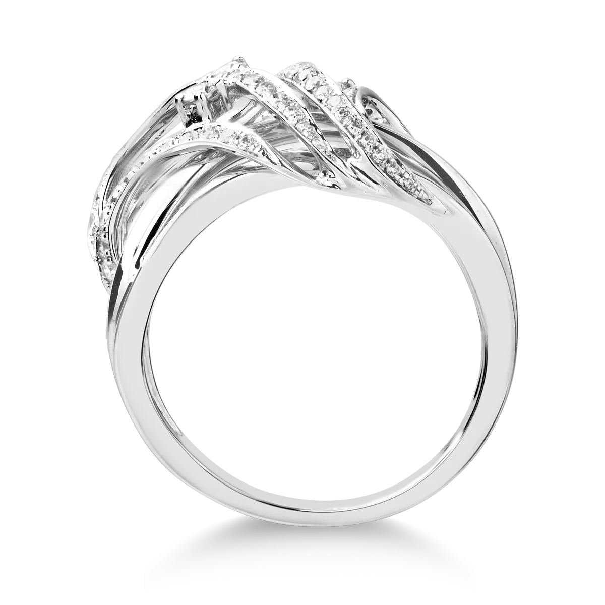 18K бял златен пръстен с диаманти от 0,63ct