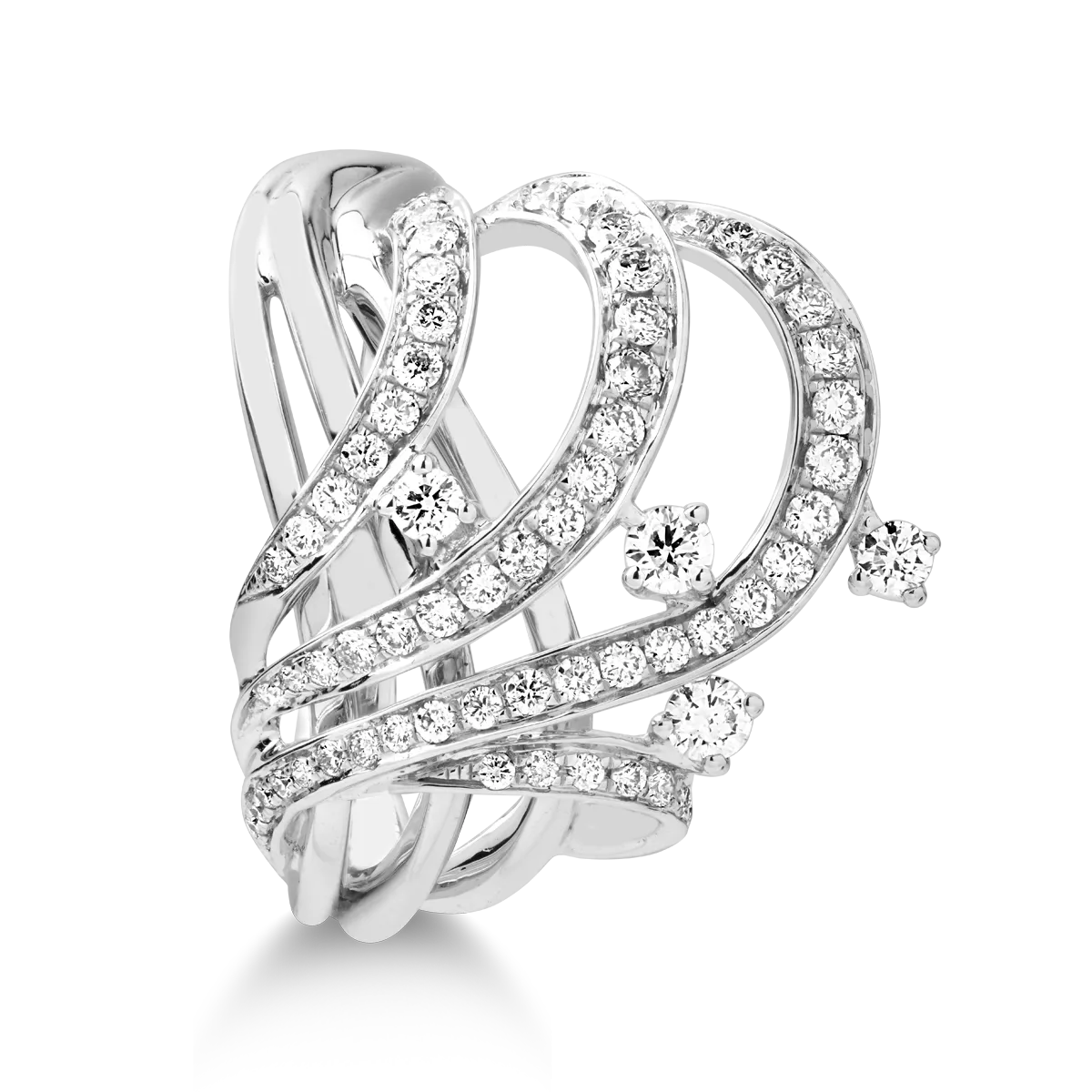 18K white gold ring with diamonds of 0.63ct