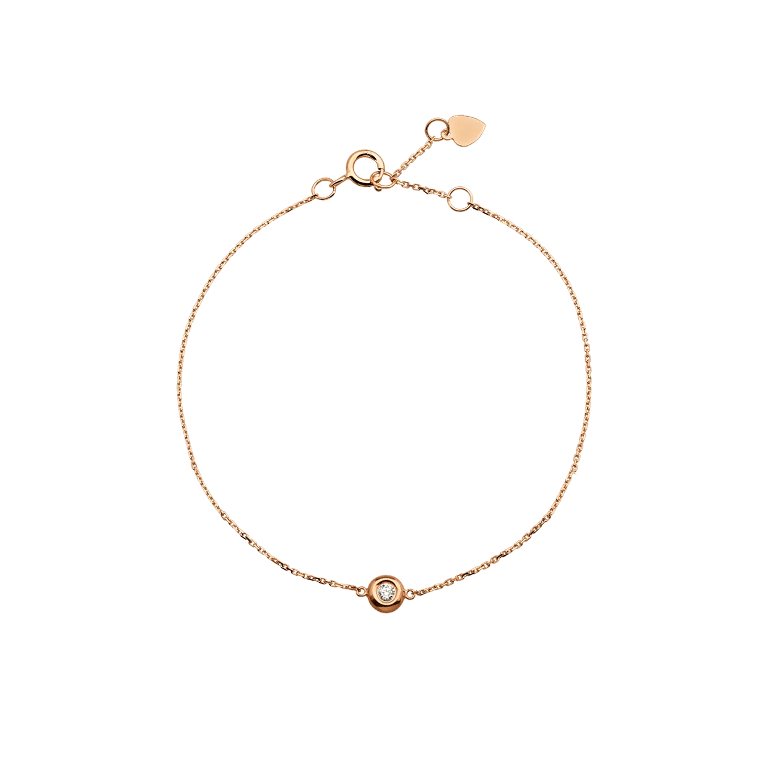 18K rose gold bracelet with 0.036ct diamonds