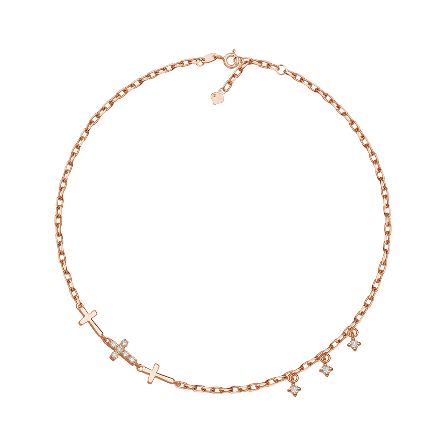 18K rose gold bracelet with 0.088ct diamonds